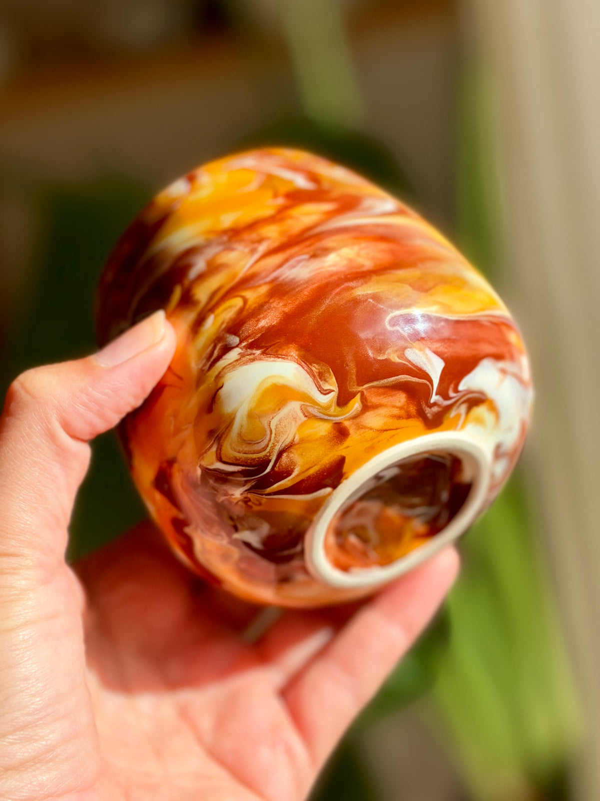 Creamy caramel chocolate marbled mug