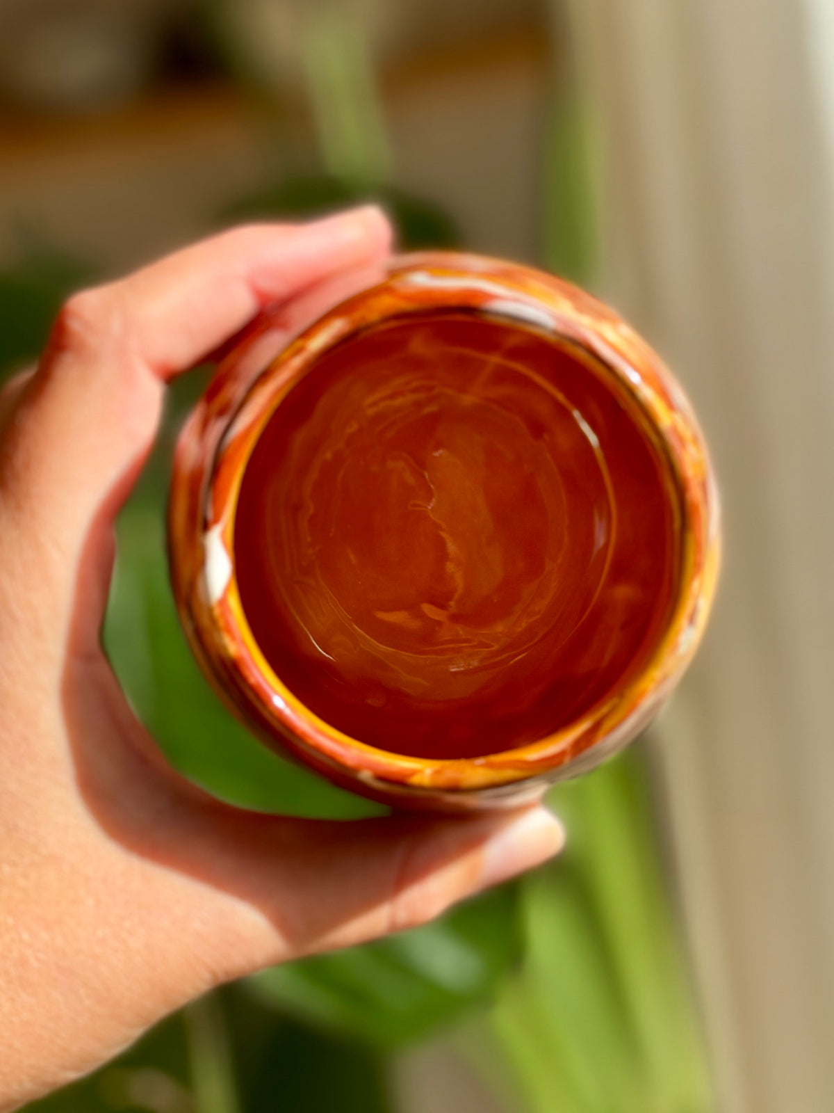 Creamy caramel chocolate marbled mug
