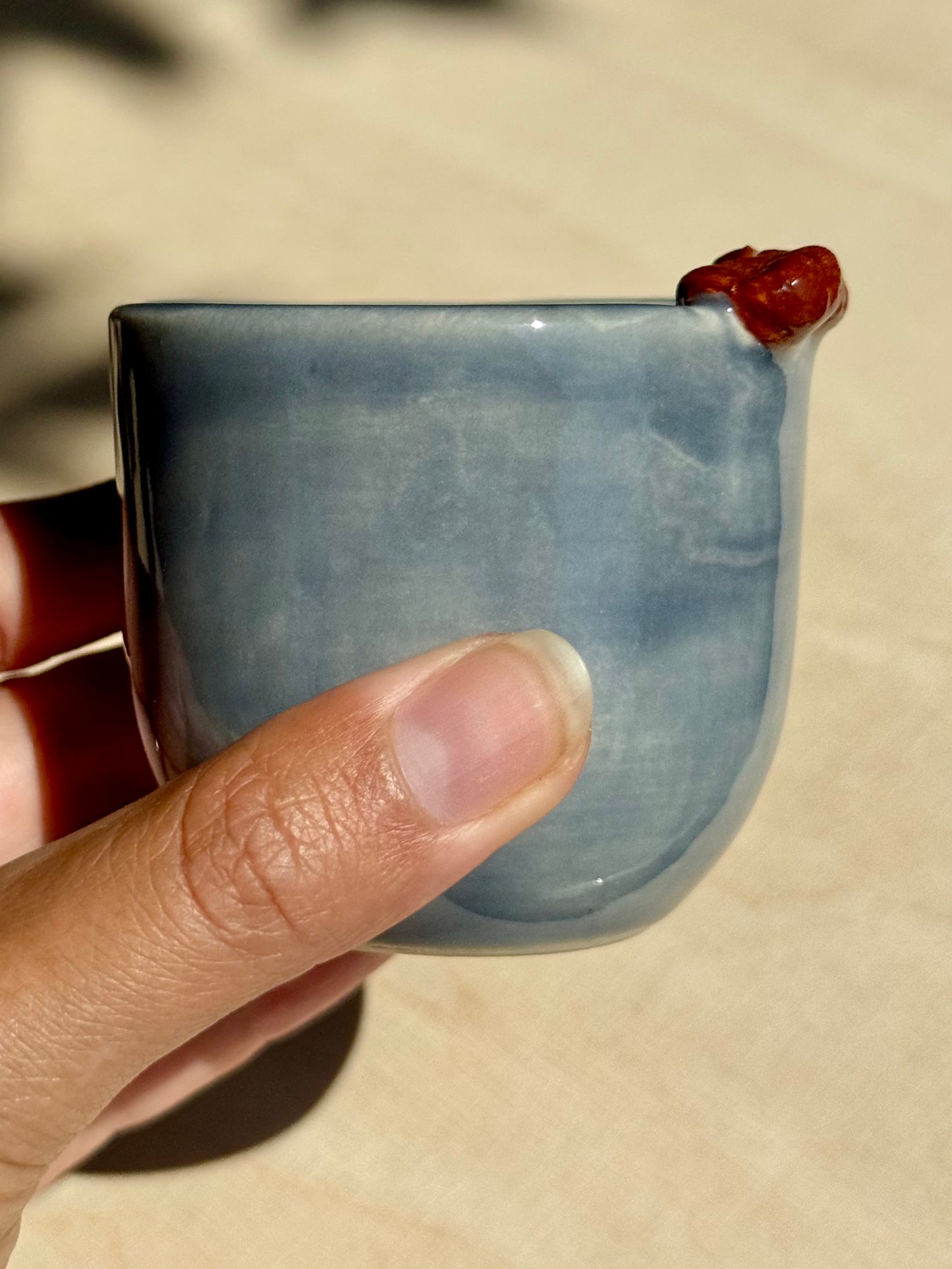 Blue coffee bean mok