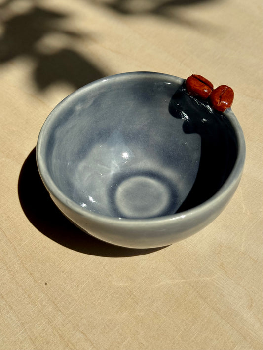 Blue coffee bean bowl