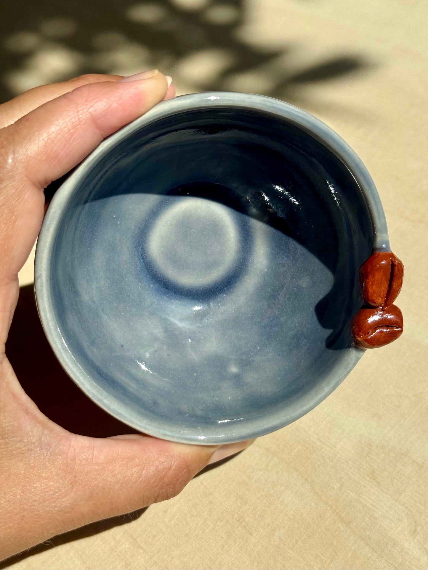 Blue coffee bean bowl