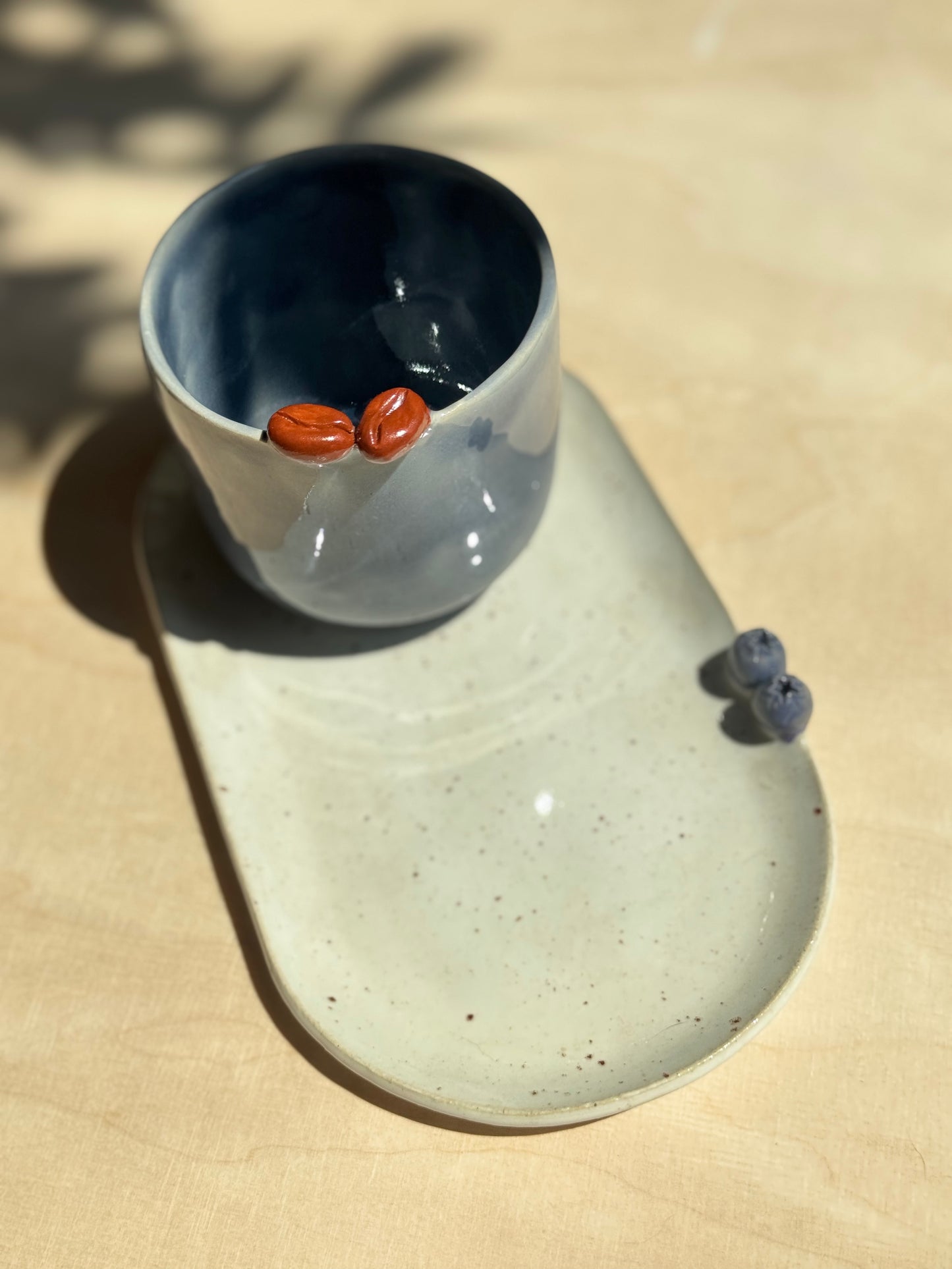 Blue coffee bean mok